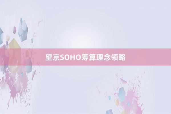 望京SOHO筹算理念领略